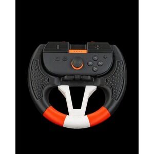 Nintendo‎ Switch Joy-Con Steering Wheel Controller Grip Black Orange Racing Game